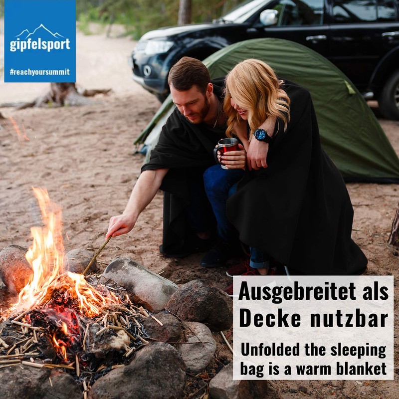 Microfibre Fleece Blanket with Sleeping Bag Function, Size 185 x