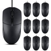 SUNYIWJIE 10 PCS Black Wired Computer Mouse Bulk USB 1000