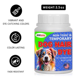 XIXISUSU Hair Dye for Dogs - 3.5 oz Purple Dog Safe Dye | Temporary Pet Hair Dye | Vibrant Colors for Dog Grooming | Easy to Apply | Fun Pet Grooming Solution (Purple,3.5 Fl.oz)