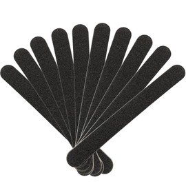 10 PCS Professional Nail Files, Double Sided 100/180 Grit Emery Boards for Acrylic Nails, Manicure, Pedicure, Nail Shaping and Buffing Tools – Black
