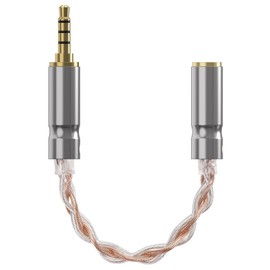 Geekria 3.5mm (1/8'') Balanced Male to 2.5mm Balanced Female Headphones Adapter, Copper and Silverplated Upgrade Cable Conversion Audio Dongle Cable (0.5ft)