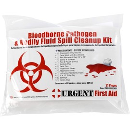 22 Piece Bodily Fluid Clean Up Pack/Bloodborne Pathogen Spill Kit - be OSHA Compliant and Protect from Dangerous Exposure to Blood and Other potentially infectious Materials