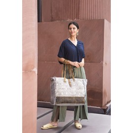 Myra Bags Haute Canvas, leather & Rug Weekender Bag S-1974
