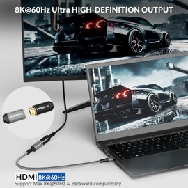 Togconn Adaptador USB C a HDMI, 8 K a 60 Hz, chapado en oro, compatible con portátiles, tabletas, teléfonos, televisores, monitores, proyectores