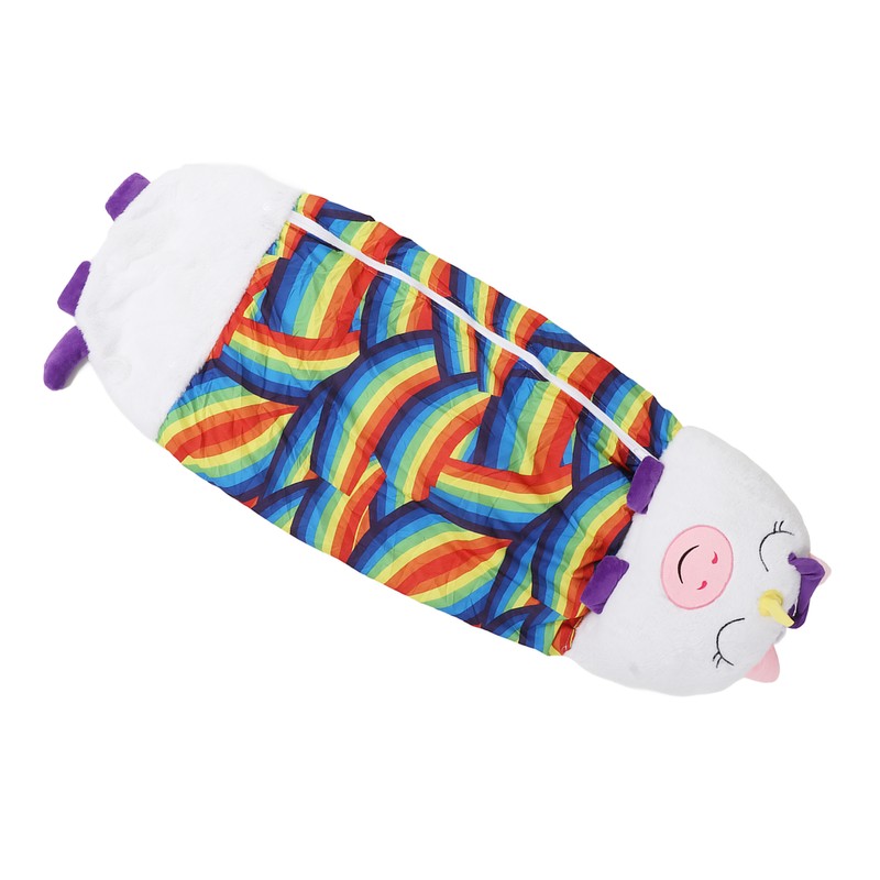 Kids Sleeping Bag Cartoon Animals Soft Plush Wearable Foldable Prevents
