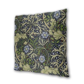 Art Fan-Design Cushion Cover William Morris Seaweed Pattern Set of 2 Square Throw Pillow Case Sham Home for Sofa Chair Couch/Bedroom Decorative Pillowcases,18x18inch