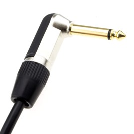 kenable GOLD Right Angle MONO Jack 6.35mm Guitar/Amp LOW NOISE Cable Lead 4m [4 metres]