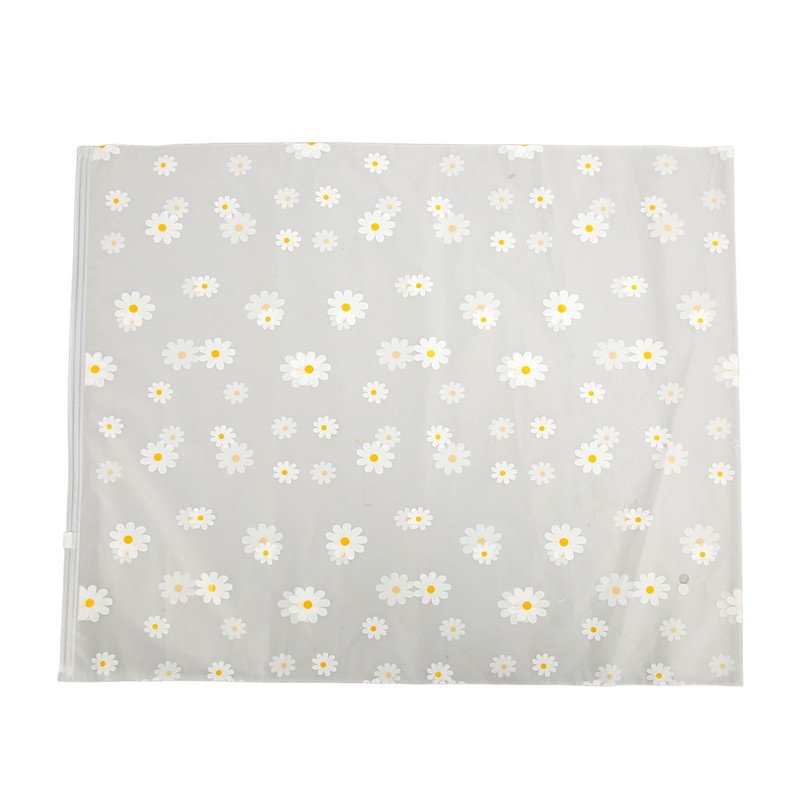 30PCS Frosted Slide Zip Plastic Bags Daisy Pattern Reusable Lightweight