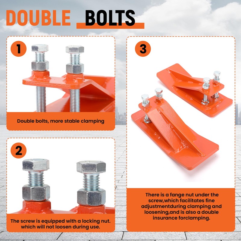 2Pcs Tractor Bucket Protector,Bucket Edge Anti-Skid Device,Double Hexagon Lock Nuts