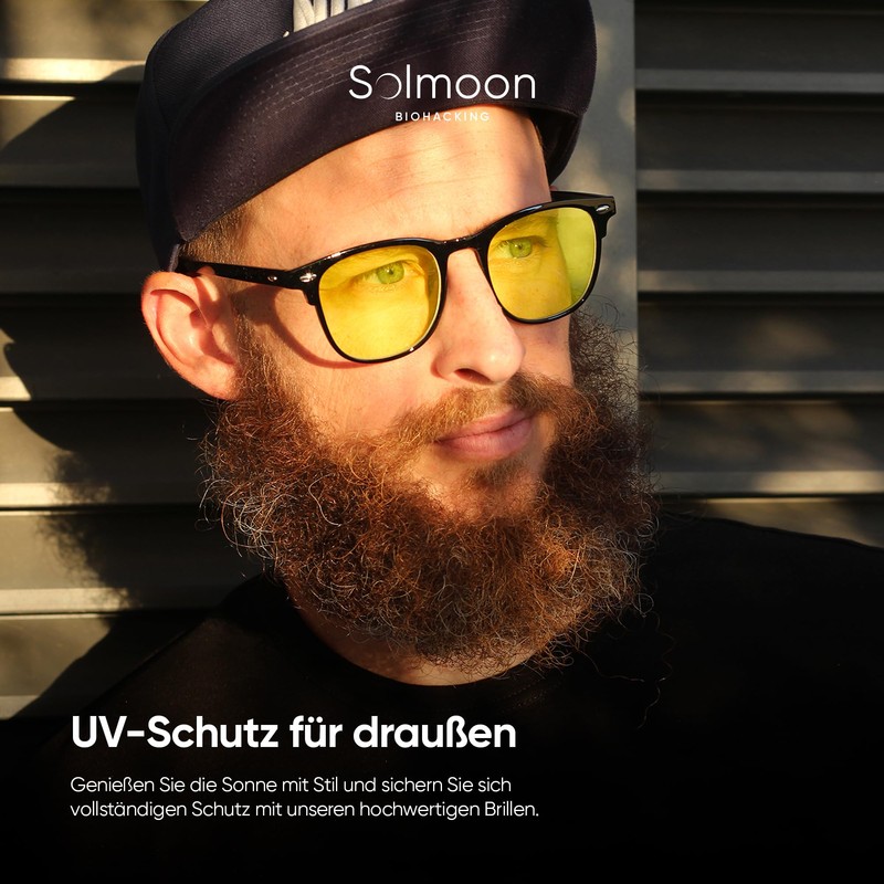 Solmoon Biohacking Brille - Blaulichtfilter Brille - Blaulichtfilter Brille Herren