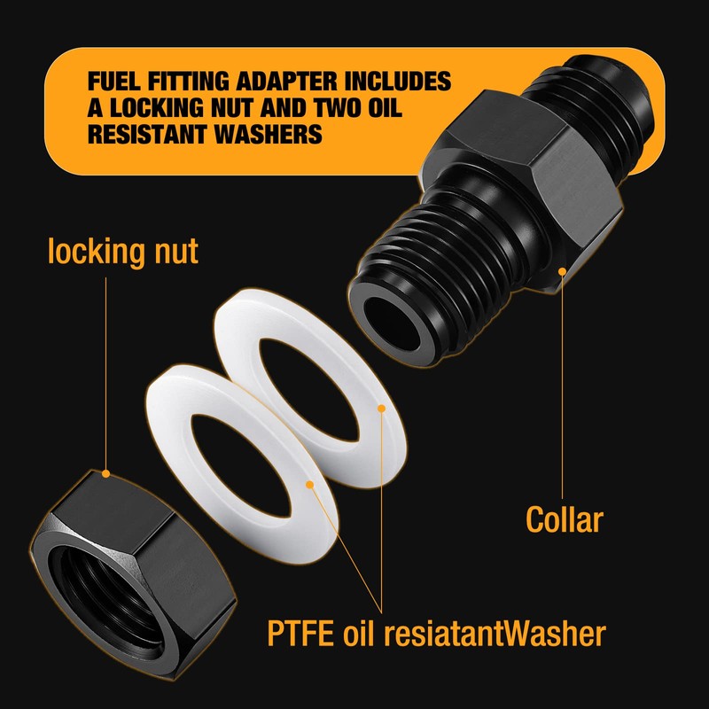 SYKRSS Male 10AN Bulkhead Fuel Cell Fitting Adapter Straight Aluminum