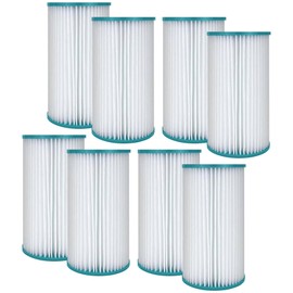 Hurricane Filters 8 Pack HF4607-02 Advanced Pool Filter Cartridge - Replacement for PC7-120, Unicel C-4607, Filbur FC-3710, Coleco F-120, Sand-n-Sun, Easy Set Size A or C