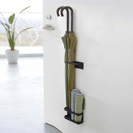 Acouto Umbrella Stand, Magnetic Umbrella Stand, Metal Umbrella Holder, Height Adjustable, Wall Mounted Umbrella Holder, Storage for Umbrellas, Walking Sticks, Steel (Black)