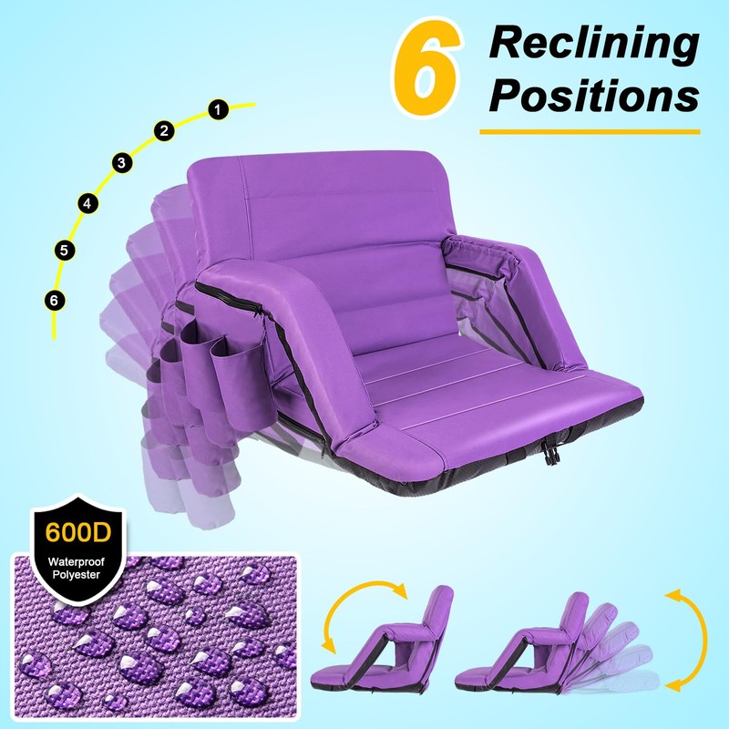 yeyeeyyee Extra Wide Stadium Seats with Back Support, Exclusive Bleacher