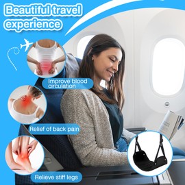 Airplane Foot Hammock, Comfortable Footrest for Travel, Perfect Foot Hanger for Air Plane, Portable Desk Feet Hammock, Travel Foot Rest for Relaxing Feet, Adjustable Foot Sling for Airplane & Office