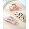 Mesovor 3 Pack Bow Cherry Printed Hair Claw Clips, Non-slip