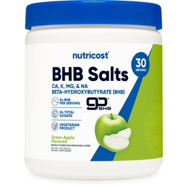 Nutricost BHB Salts Drink Mix (30 Servings, Green Apple Flavored) (5G BHB Per Serving) - 0G Total Sugars, Vegetarian Product
