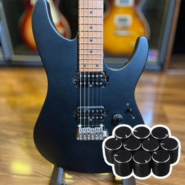 Yibuy 10pcs Aluminum Volume Control Dome Knob Swivel Knob for Electric Guitar Bass Black Inner Diameter 6mm