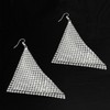 Suyi Trendy Women Earrings Metal Mesh Grid Sequins Tassel Long