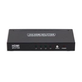1 Input to 4 Output - 4 Ports HDMI Powered Splitter Ver 1.3 Certified for Full HD 1080P and 3D Support One Input to Four Outputs Deep Color Audio Real HDMI