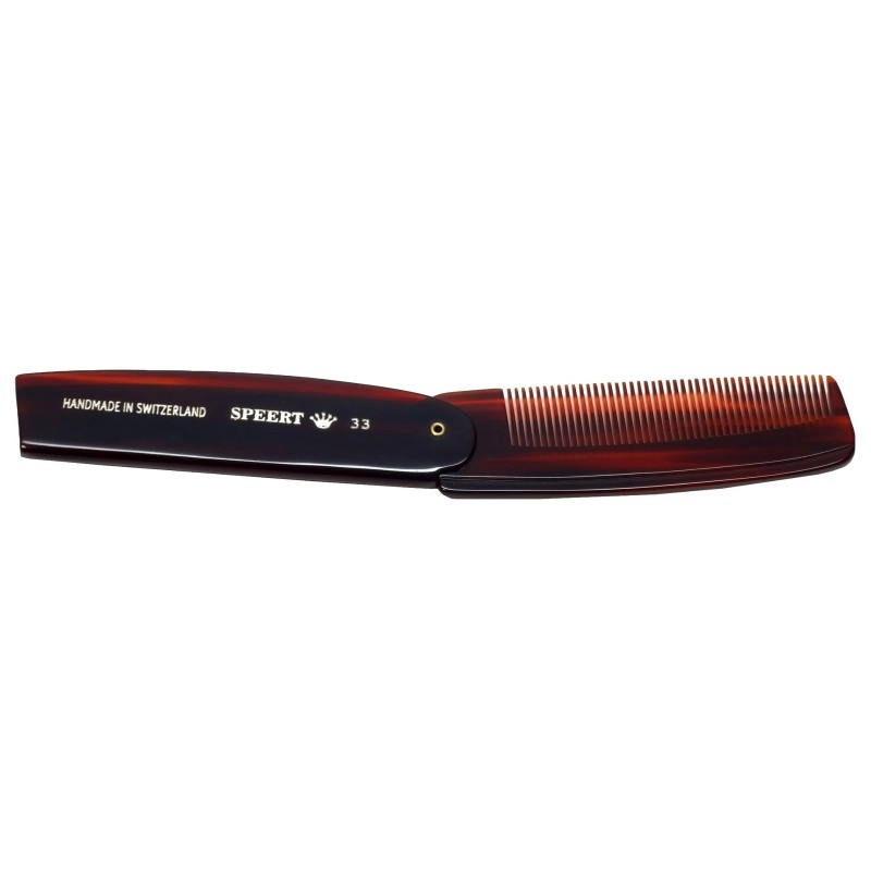 Speert Handmade Swiss European Folding Comb #33 4" Tortoise Havana