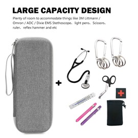 ProCase Stethoscope Case for Littmann Cassic/Omron/ADC/Dixie EMS Stethoscope, Doctor Nurse Ambulance Bag Pouch, Medical Students Accessories-Grey