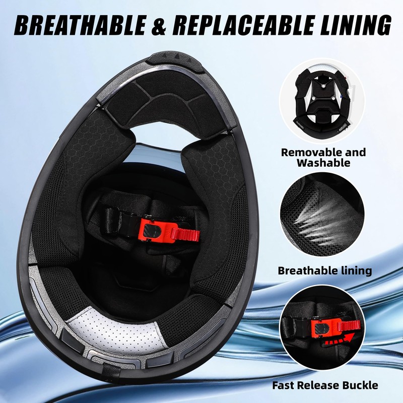 TRIANGLE Motorcycle Helmets Full face Helmet for Adults Men and
