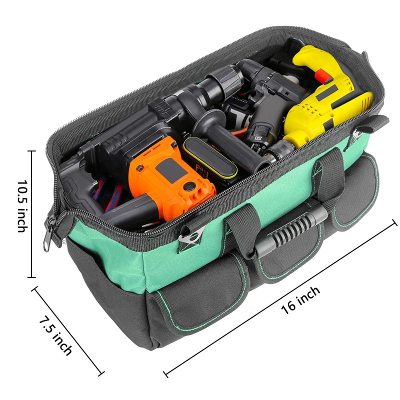 Oseeny 16-inch tool box Non-slip feet adjustable shoulder strap 14
