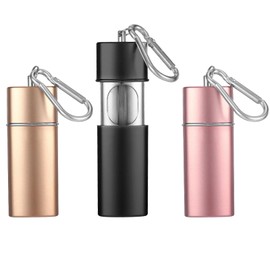 3 x Pocket Ashtrays for On the Go Pocket Ashtray Funny Ashtray Odour-Proof Bag Ashtray for On the Go (Black + Pink + Champagne Gold)