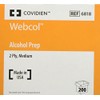 Kendall WEBCOL Alcohol Preps (Sterile), Medium, 2-ply