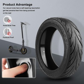 Amitor 60/70-6.5 Tubeless Tyres for Ninebot Max G30, Self-Repairing Vacuum Tyres with Valve, E Scooter Replacement Tyres with Non-Slip and Wear-Resistant, 10 Inch Rubber Tyres with Puncture Resistant