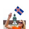 25 Packs Small Iceland Flags on Handheld Stick，Miniature Icelandic Flag