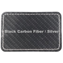 Parches rectangulares de piel sintética para sombreros, de 3 x 2 pulgadas, con parches adhesivos de piel sintética para sombreros, suministros de láser para costura (fibra de carbono negra/plata,
