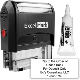 Custom Self Inking Rubber Stamp - Up to 5 Lines - with Refill Ink (A2359)