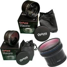 58MM OPTURA HD OPTICS Lenses Kit Included Wide Angle Lens+ HD Fisheye Lens+ 2.2X Telephoto Lens for Canon TS-E 90mm f/2.8 Tilt-Shift Lens
