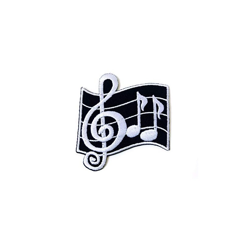 Musical Notes G Clef Eighth Music Scale Classical Embroidered Sew