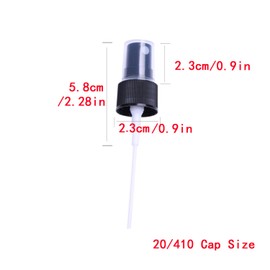Longnavigator 10 Pcs Spray Bottle Top, Nozzle Sprayer Tops, Replacement Pump for Essential Oil Bottles, Dispenser Caps Fine Mist Sprayer for Cosmetic (20/410 Cap Size) black