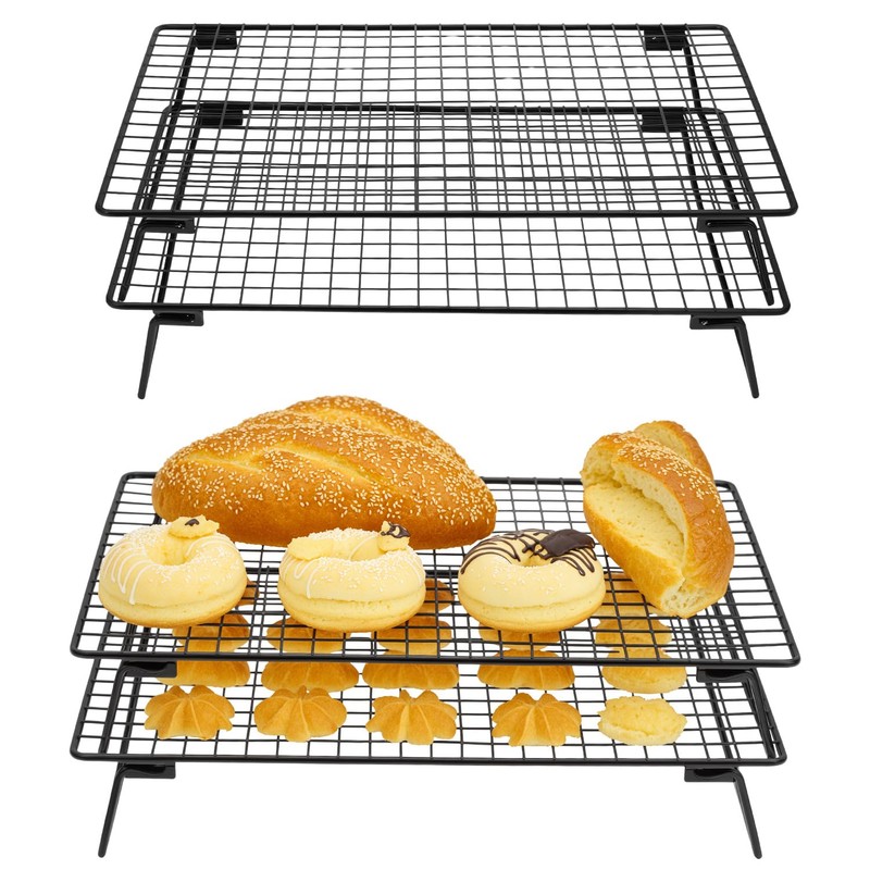 QWORK Stackable Cooling Racks for Baking and Cooking, 2 Pack