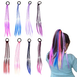 Beauty Player Wig, Braid Wig, Set of 5, Kids Extension, Dance, Gradient, Ponytail, Hair Extension, Colorful Wig, Kids Dance, Recitals, Easy to Wear (5 Gradient Navy Blue)