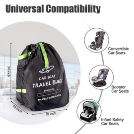 Car Seat Travel Bag for Airplane - Large Stroller Travel Bag with Waterproof Foldable Design - Secure Stroller Bag Holds All Infant Carriers,Booster Seats & Baby Essentials Storage