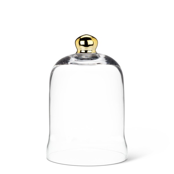 Abbott Collection Small Bell Shaped Cloche with Gold Knob -