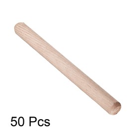 sourcing map 0.39"x3.94"(10x100mm) Wooden Dowel Pin Wood Kiln Dried Fluted Beveled Hardwood 50pcs