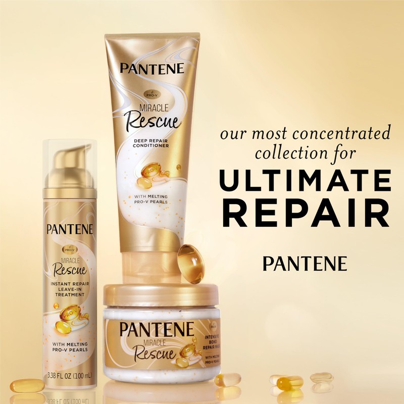 Pantene Miracle Rescue Leave-In Treatment with Pro-V Pearls, Instant Damage