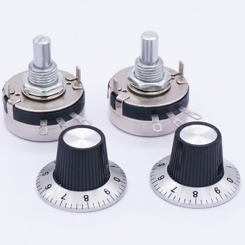 TWTADE / 2pcs Single Turn Rotary Carbon Linear Variable Potentiometer