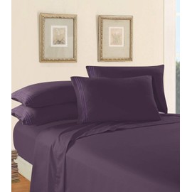 Elegant Comfort 1500 Premier Luxury Hotel Quality Super Soft Wrinkle Free and Fade Resistant 4-Piece Bed Sheet Set, Twin/Twin XL, Purple