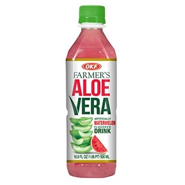 OKF Farmer's Aloe Vera Drink, Watermelon, 16.9 Fluid Ounce (Pack of 12)