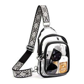 Bolso Transparente TPU Bandolera para Estadios,Negro