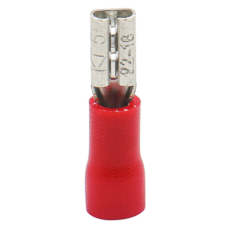 Baomain 0.11" Red Female Insulated Spade Wire Connector Electrical Crimp