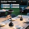 2 Pack Black Ceramic Rechargeable Table Lamps, 5000mAh Small Wireless