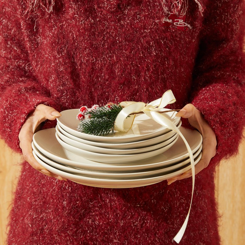 Sweese Porcelain 7.8 Inch Dessert Plates Set of 6 -